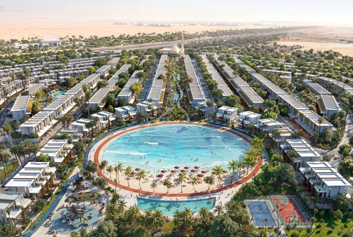 Resort-style amenities at Tilal Binghatti community in Dubailand